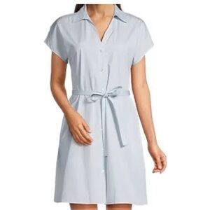 Theory Light Blue Shirt Dress with Belt